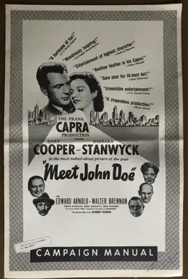 Meet John Doe 1940's Goodwill Re-Release Press Book image 1