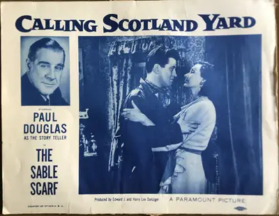 Calling Scotland Yard: The Sable Scarf Paramount Crime Short from 1954 4 Card Set image 1