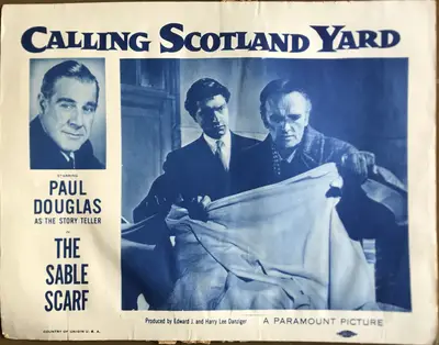 Calling Scotland Yard: The Sable Scarf Paramount Crime Short from 1954 4 Card Set image 2