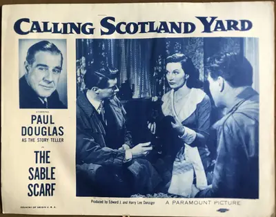 Calling Scotland Yard: The Sable Scarf Paramount Crime Short from 1954 4 Card Set image 3