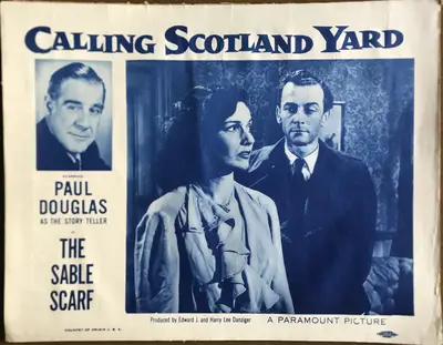 Calling Scotland Yard: The Sable Scarf Paramount Crime Short from 1954 4 Card Set image 4