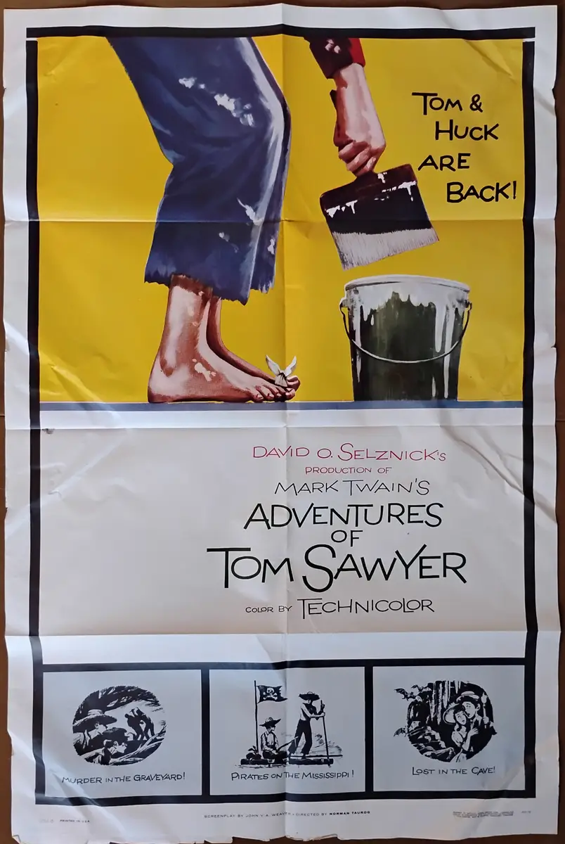 The Adventures of Tom Sawyer 1950's Re-Release One Sheets (2) A&B Styles
