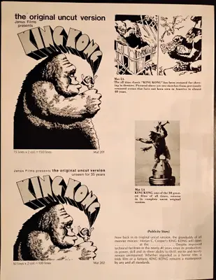 King Kong 1972 Janus Re-Release Press Book image 2