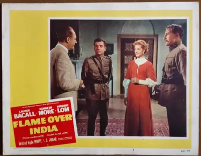North West Frontier AKA Flame Over India Lobby Card Set Of 8 image 3