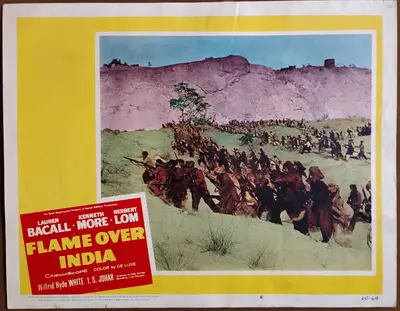 North West Frontier AKA Flame Over India Lobby Card Set Of 8 image 6