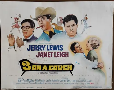 Three on a Couch Lobby Card Set Of 8 image 1