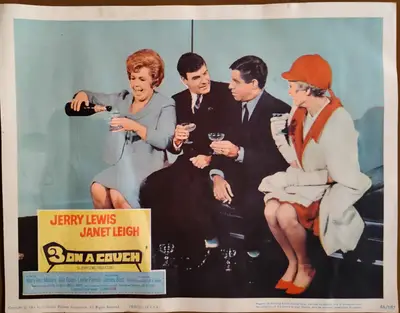 Three on a Couch Lobby Card Set Of 8 image 2