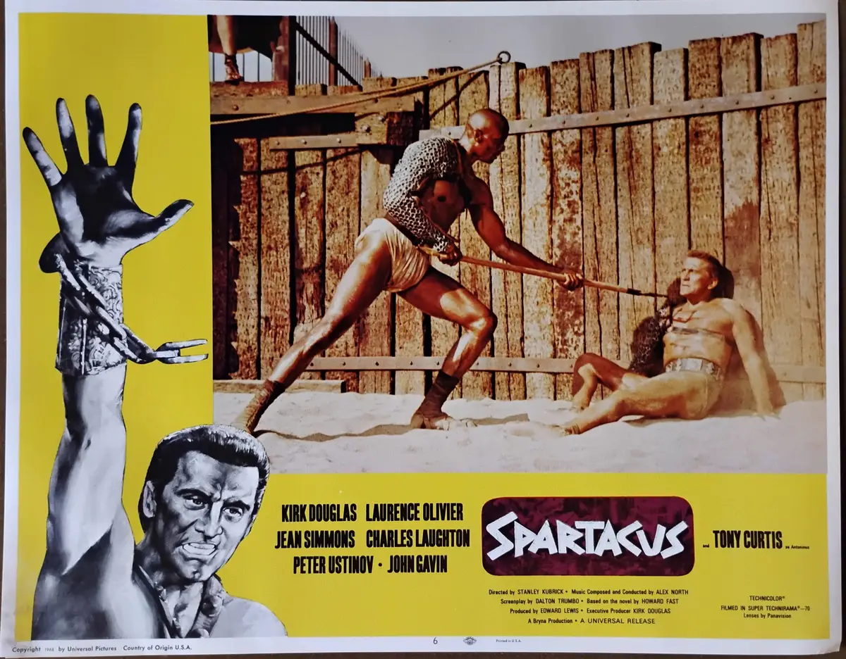 Spartacus 1968 Re-Release Lobby Card Set Of 8
