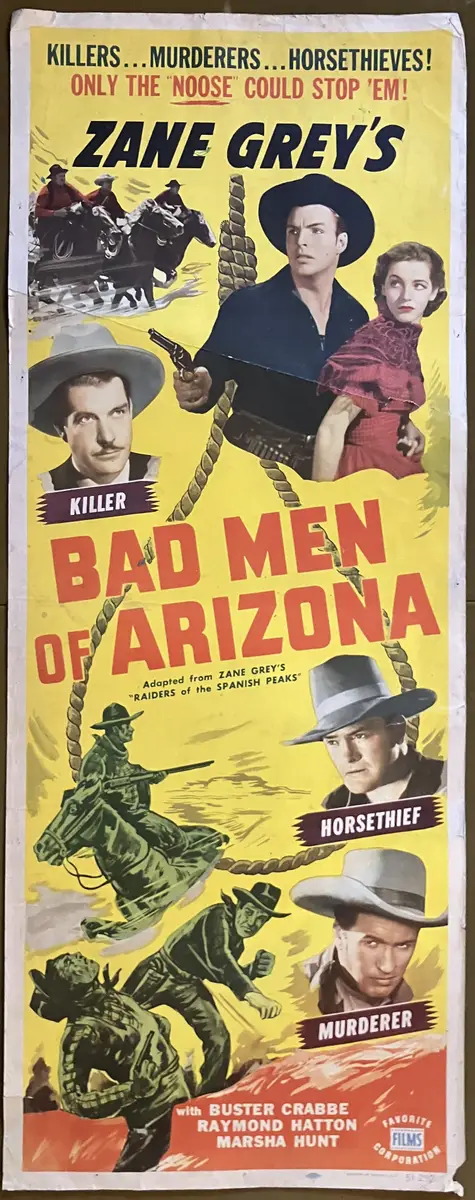 Bad Men Of Arizona AKA The Arizona Raiders 1951 Film Favorites Re-Release Insert