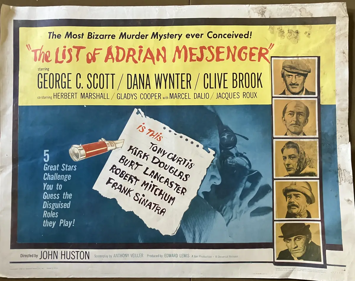 List of Adrian Messenger Half Sheet