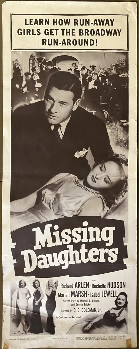 Missing Daughters 1951 Re-Release Insert