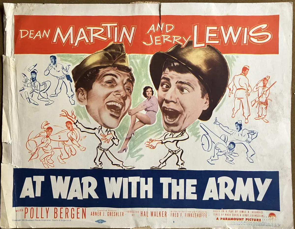 At War with the Army 1951 Title Card and 1958 Re-Release Title Card